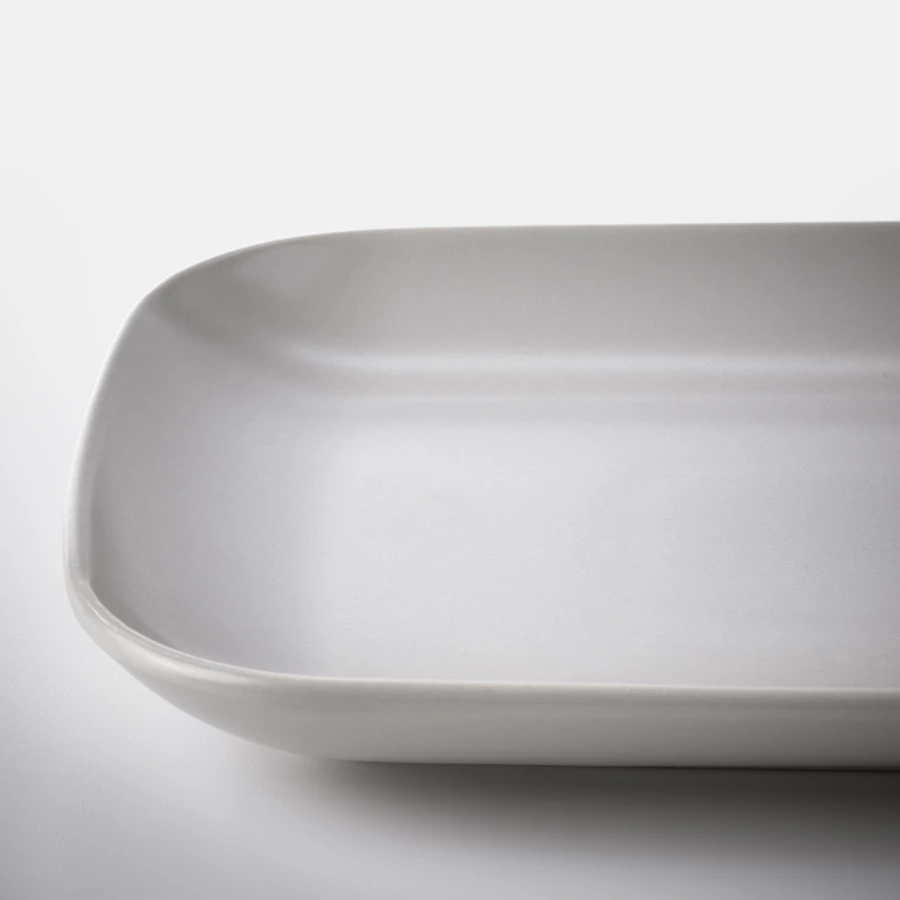 Набор тарелок, 4 шт. - IKEA FÄRGKLAR/FARGKLAR, 30x18 см, светло-серый, ФЭРГКЛАР ИКЕА (изображение №4)