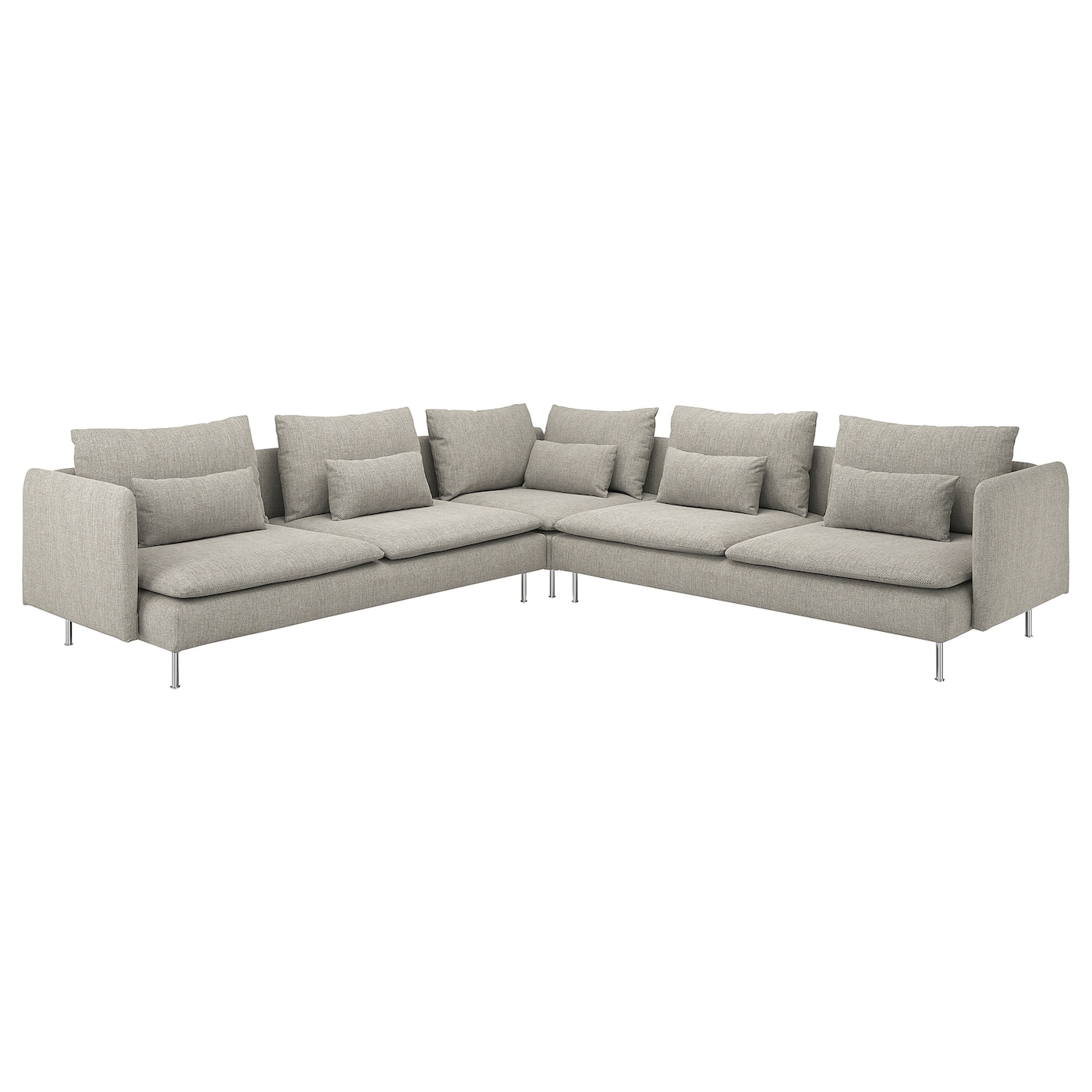 6-местный угловой диван - IKEA SÖDERHAMN/SODERHAMN, 99x291см, серый/светло-серый, СЕДЕРХАМН ИКЕА