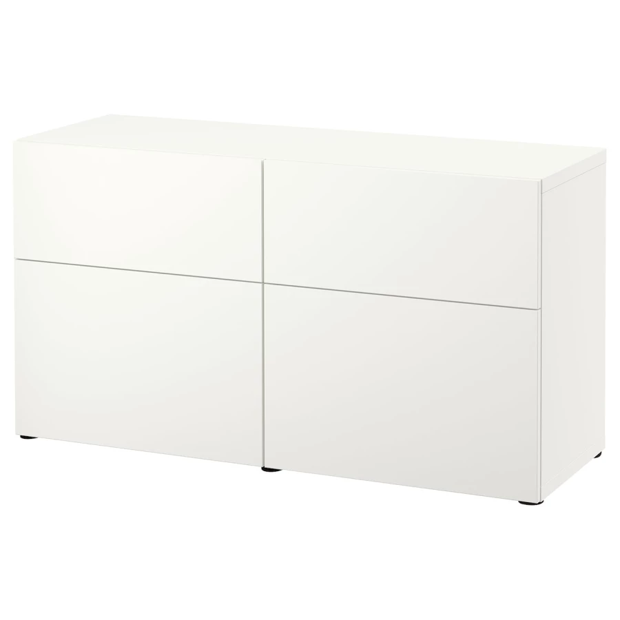 Комбинация для хранения - IKEA BESTÅ/BESTA/БЕСТА/БЕСТО ИКЕА, 120x42x65 см, белый, (изображение №1)