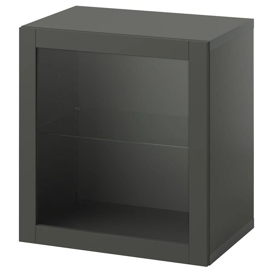 Комбинация для хранения - BESTÅ/ BESTА IKEA/ БЕСТА/БЕСТО ИКЕА, 64х60 см,  темно-серый (изображение №1)
