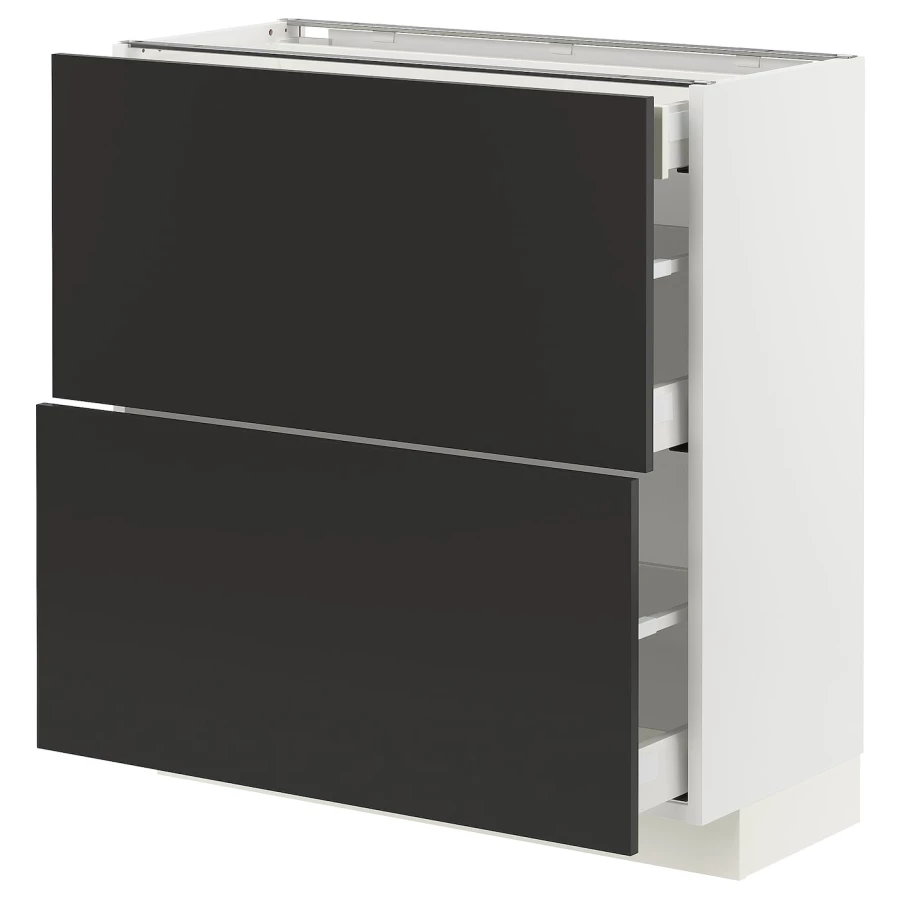 Напольный 3-дверный шкаф  - IKEA METOD MAXIMERA, 88x39,2x80см, черный, МЕТОД МАКСИМЕРА ИКЕА (изображение №1)