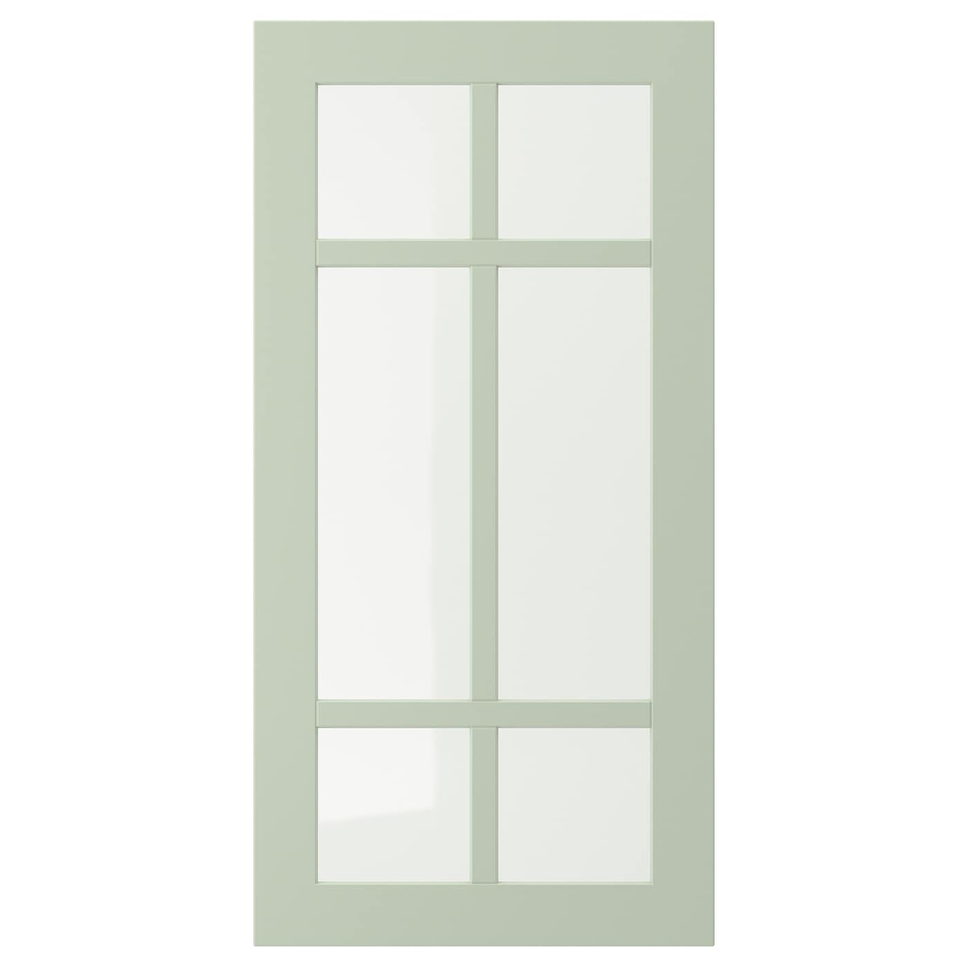 Дверца со стеклом - IKEA STENSUND, 80х40 см, светло-зеленый, СТЕНСУНД ИКЕА