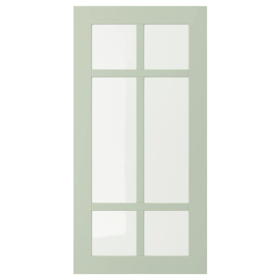 Дверца со стеклом - IKEA STENSUND, 80х40 см, светло-зеленый, СТЕНСУНД ИКЕА (изображение №1)