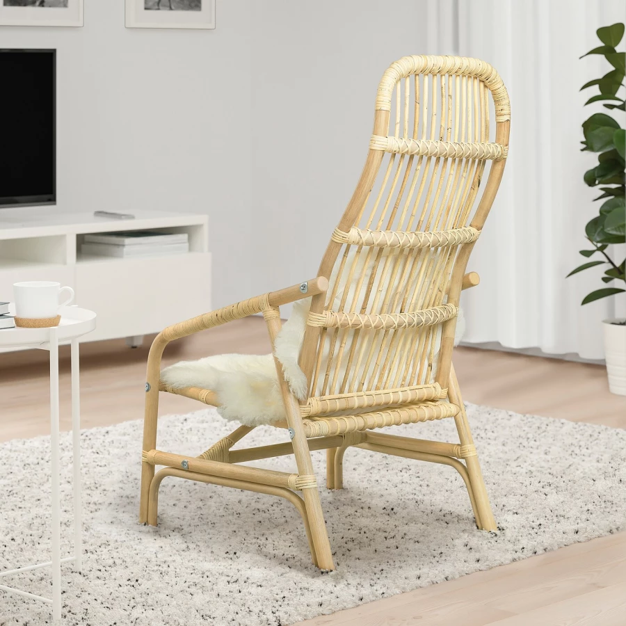Кресло - IKEA SALNÖ/SALNO/САЛЬНО ИКЕА, 110х84х55 см,  бежевый (изображение №4)