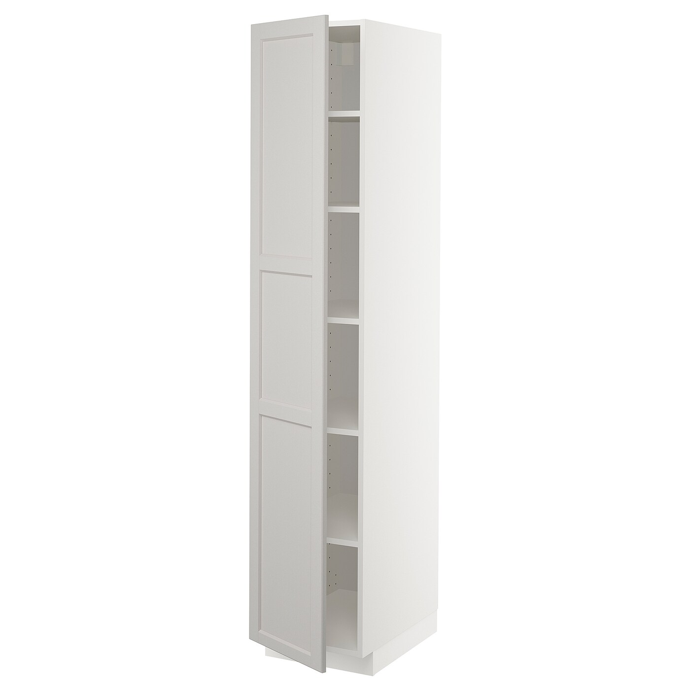 Высокий кухонный шкаф с полками - IKEA METOD/МЕТОД ИКЕА, 200х60х40 см, белый/серый