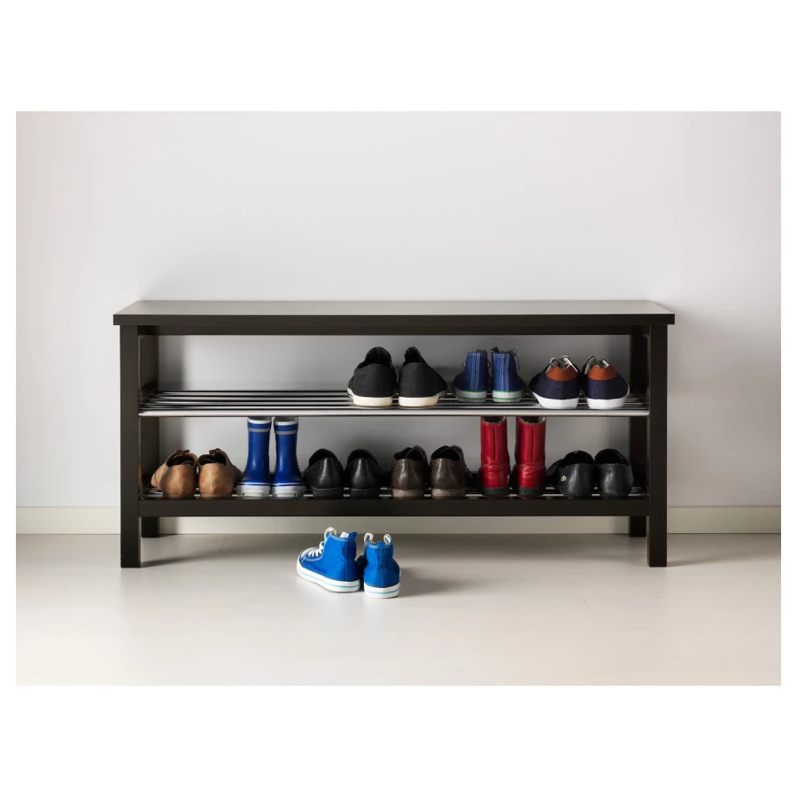 Скамейка с местом для обуви - TJUSIG IKEA/ЧУСИГ ИКЕА, 108x50 см, черный (изображение №3)