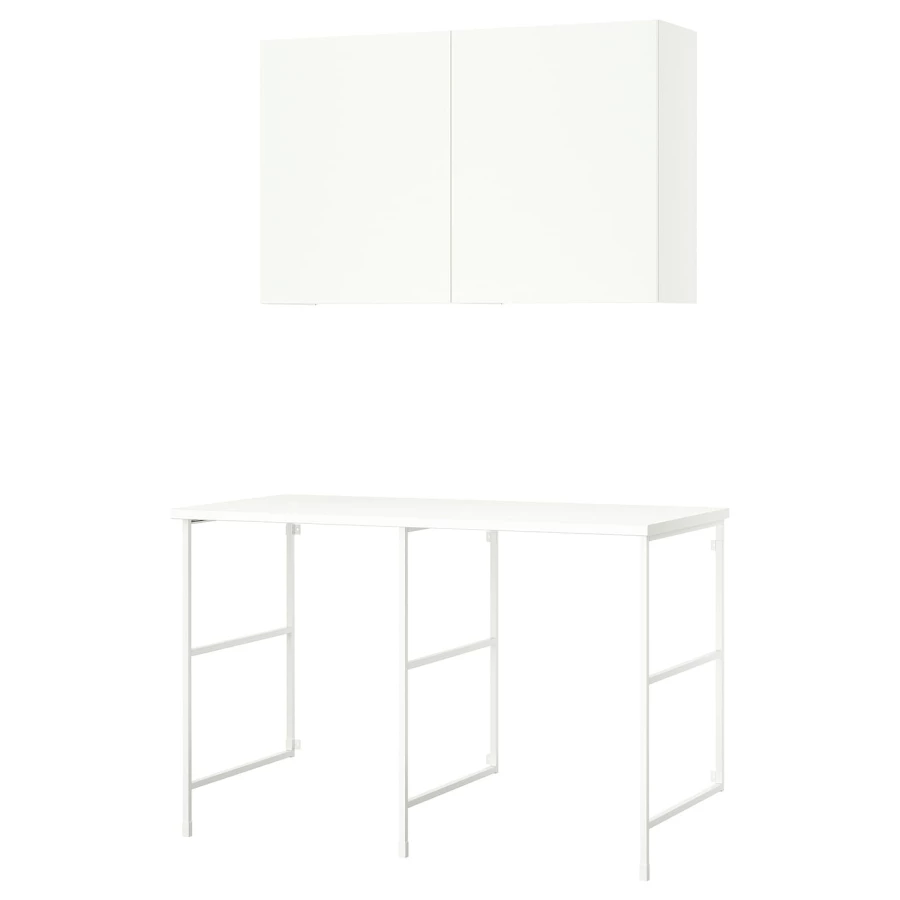 Комбинация для ванной - IKEA ENHET, 139х63.5х90 см, белый, ЭНХЕТ ИКЕА (изображение №1)