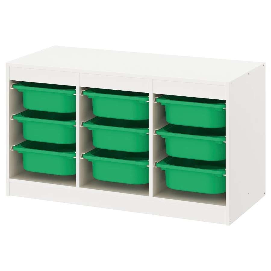 Стеллаж - IKEA TROFAST, 93х44х56 см, белый/зеленый, ТРУФАСТ ИКЕА (изображение №1)
