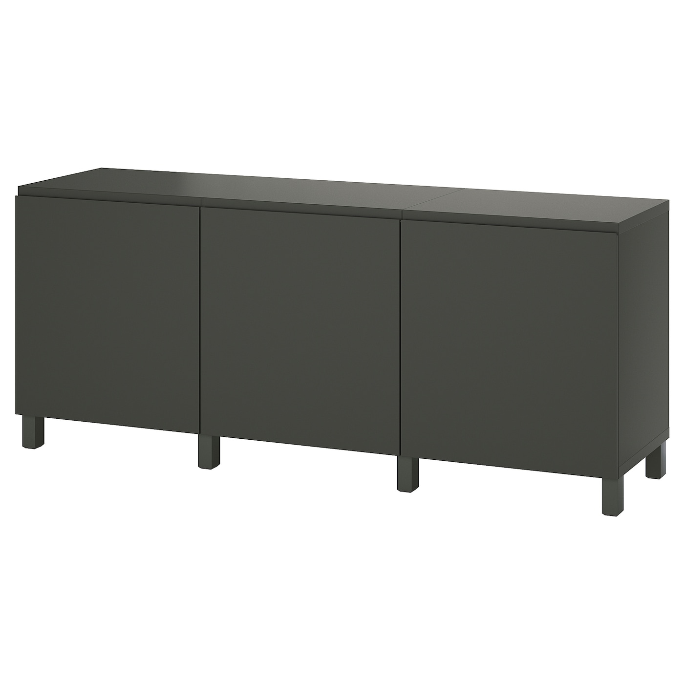 Комбинация для хранения - BESTÅ/ BESTА IKEA/ БЕСТА/БЕСТО ИКЕА, 180х74 см, темно-серый