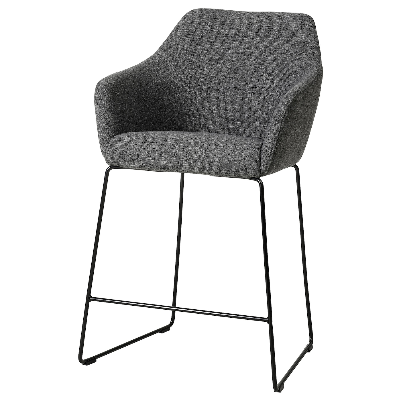 Барный стул со спинкой - TOSSBERG IKEA/ТОССБЕРГ ИКЕА, 101х42х56 см, серый