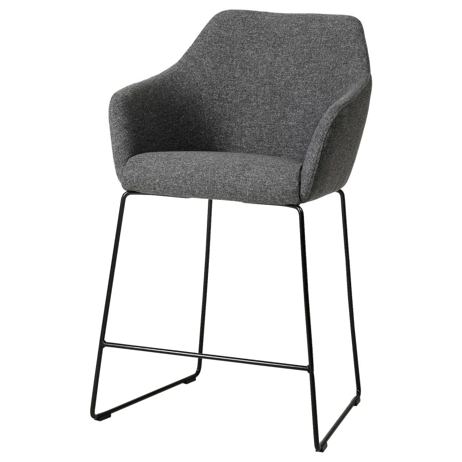 Барный стул со спинкой - TOSSBERG IKEA/ТОССБЕРГ ИКЕА, 101х42х56 см, серый (изображение №1)