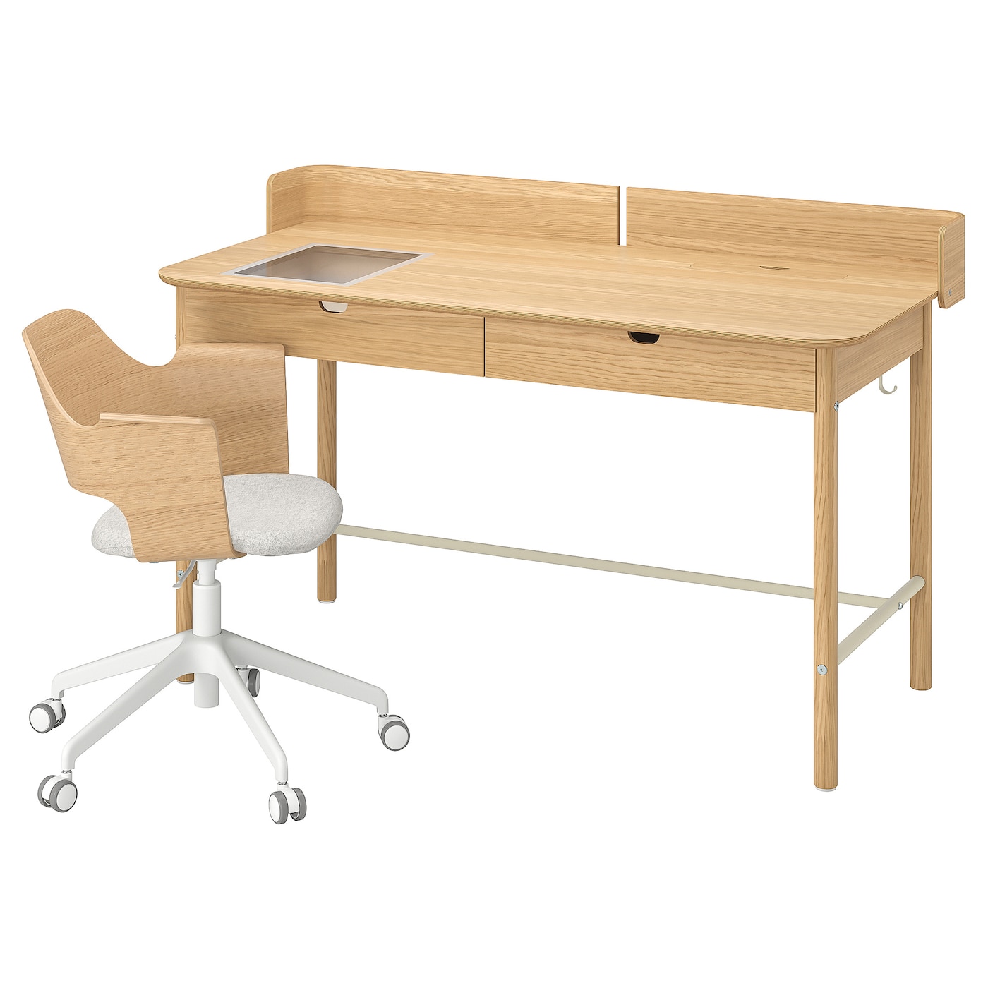 Комбинация: стол и стул - IKEA RIDSPÖ/RIDSPO/FJÄLLBERGET/FJALLBERGET, 140х70 см, дуб, РИДСПО/ФЬЕЛЛЬБЕРГЕТ ИКЕА