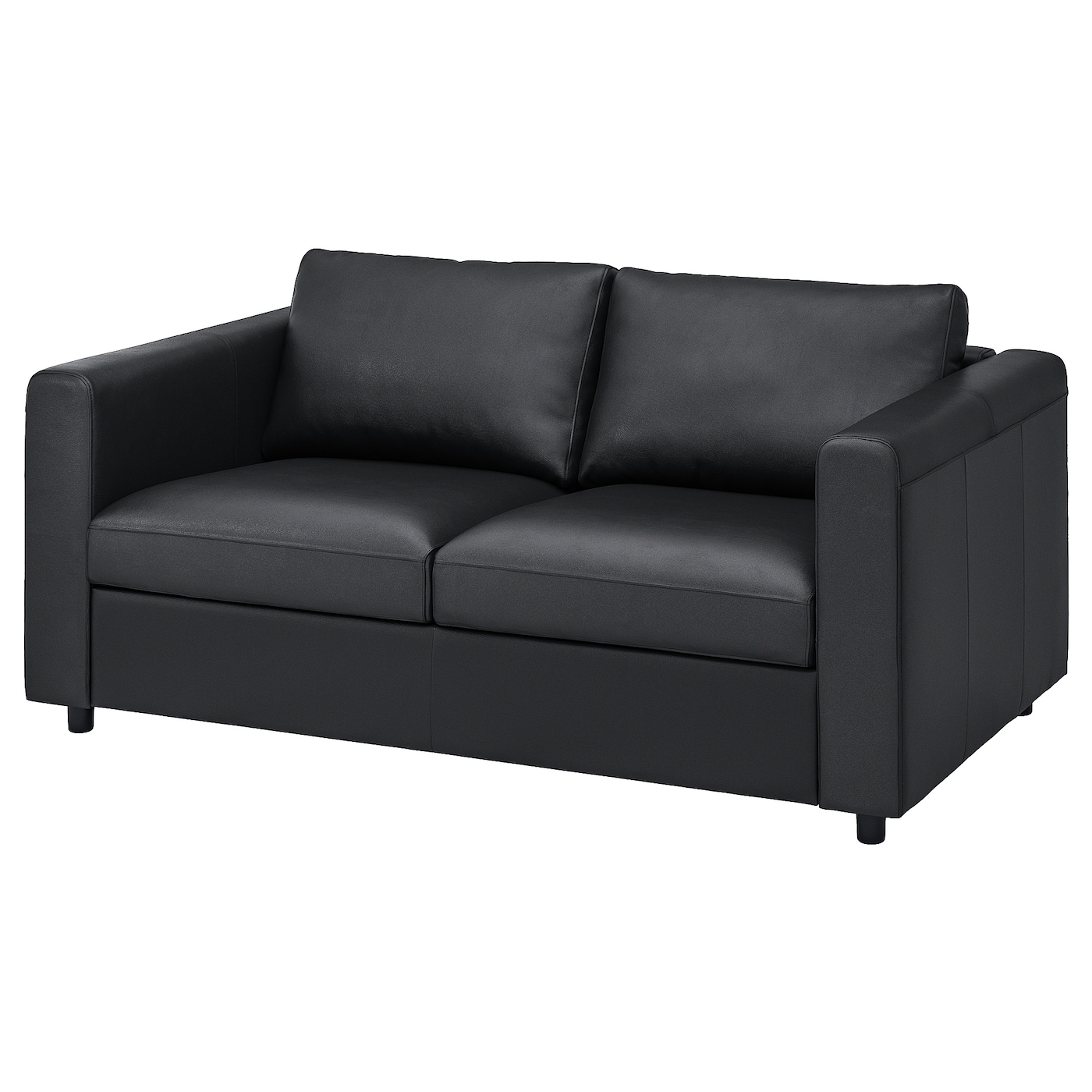 2-местный диван - IKEA VIMLE, 171х98х80 см, черный, кожа, ВИМЛЕ ИКЕА