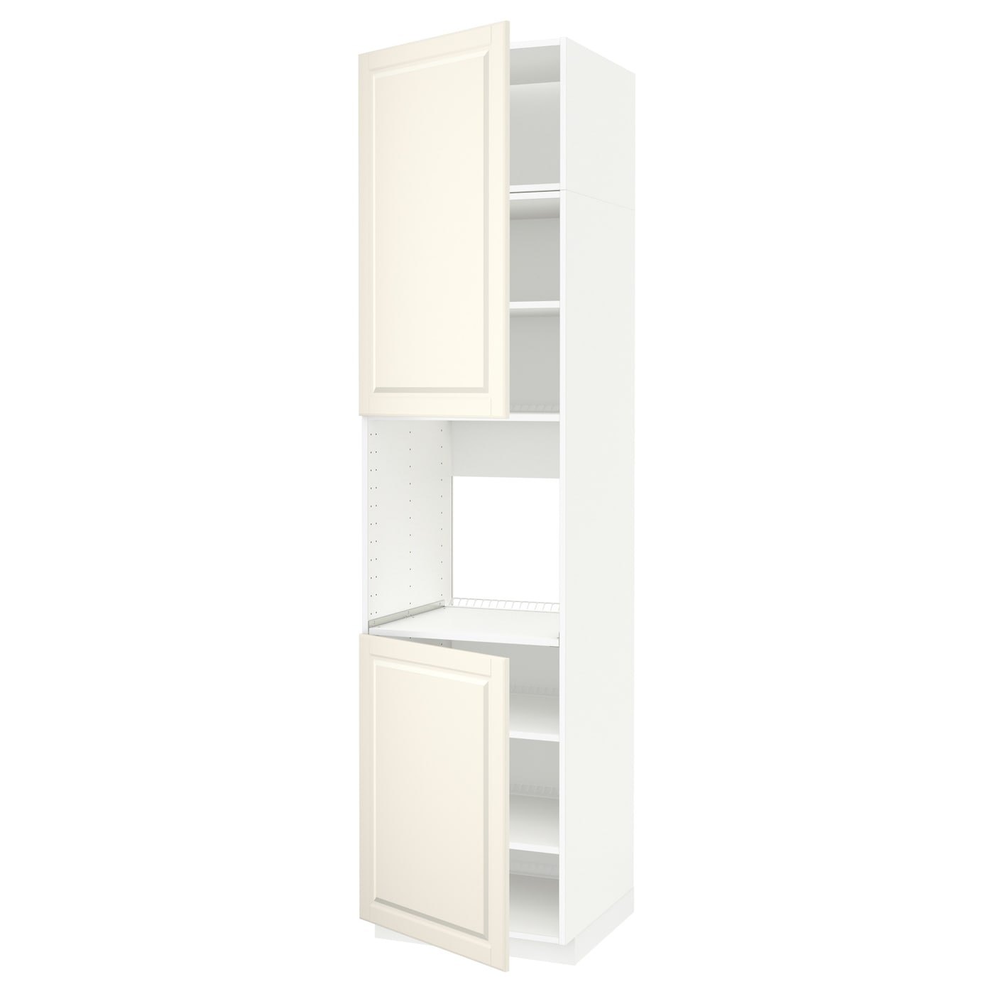 Кухонный шкаф-пенал - IKEA METOD/МЕТОД ИКЕА, 240х60х60 см, белый/кремовый