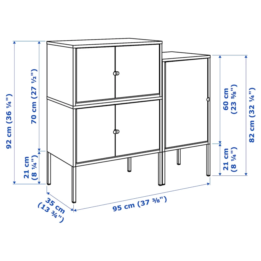 Комбинация для хранения - LIXHULT IKEA/ ЛИКСГУЛЬТ ИКЕА, 92х95 см, черный/серый (изображение №7)