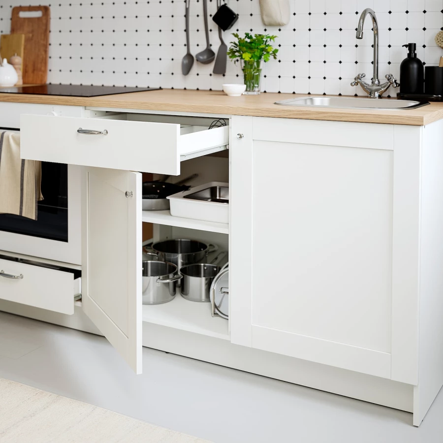 Комбинация кухонная прямая -  KNOXHULT IKEA/ КНОКСХУЛЬТ ИКЕА, белый/под беленный дуб (изображение №3)