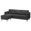 2-местный диван и шезлонг - IKEA PÄRUP/PARUP, 86x148x235см, черный, ПЭРУП ИКЕА