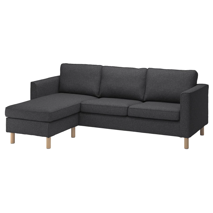 2-местный диван и шезлонг - IKEA PÄRUP/PARUP, 86x148x235см, черный, ПЭРУП ИКЕА (изображение №1)