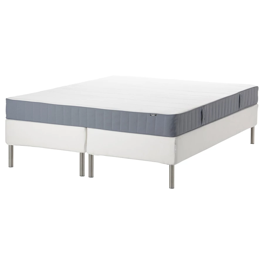 Континентальная кровать - IKEA ESPEVÄR/ESPEVAR/VESTMARKA, 200х160 см, жесткий матрас, белый, ЭСПЕВАР/ВЕСТМАРКА ИКЕА (изображение №1)