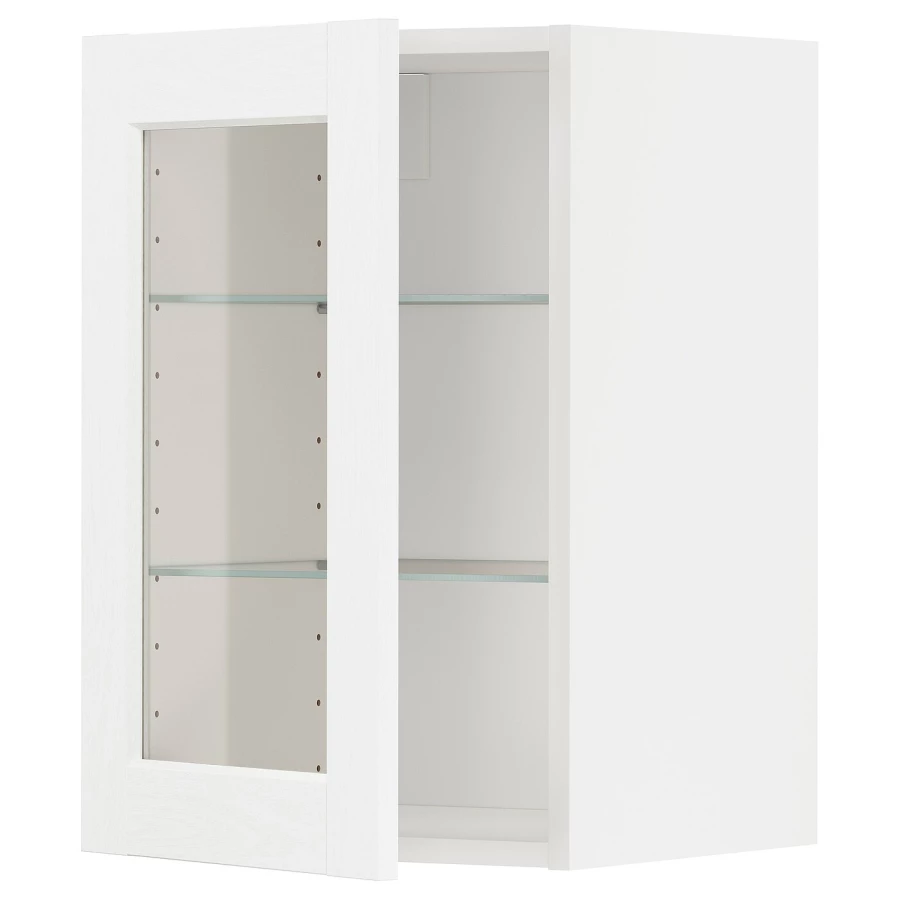 Шкаф со стеклянными дверцами  - METOD  IKEA/  МЕТОД ИКЕА, 60х40  см, белый (изображение №1)
