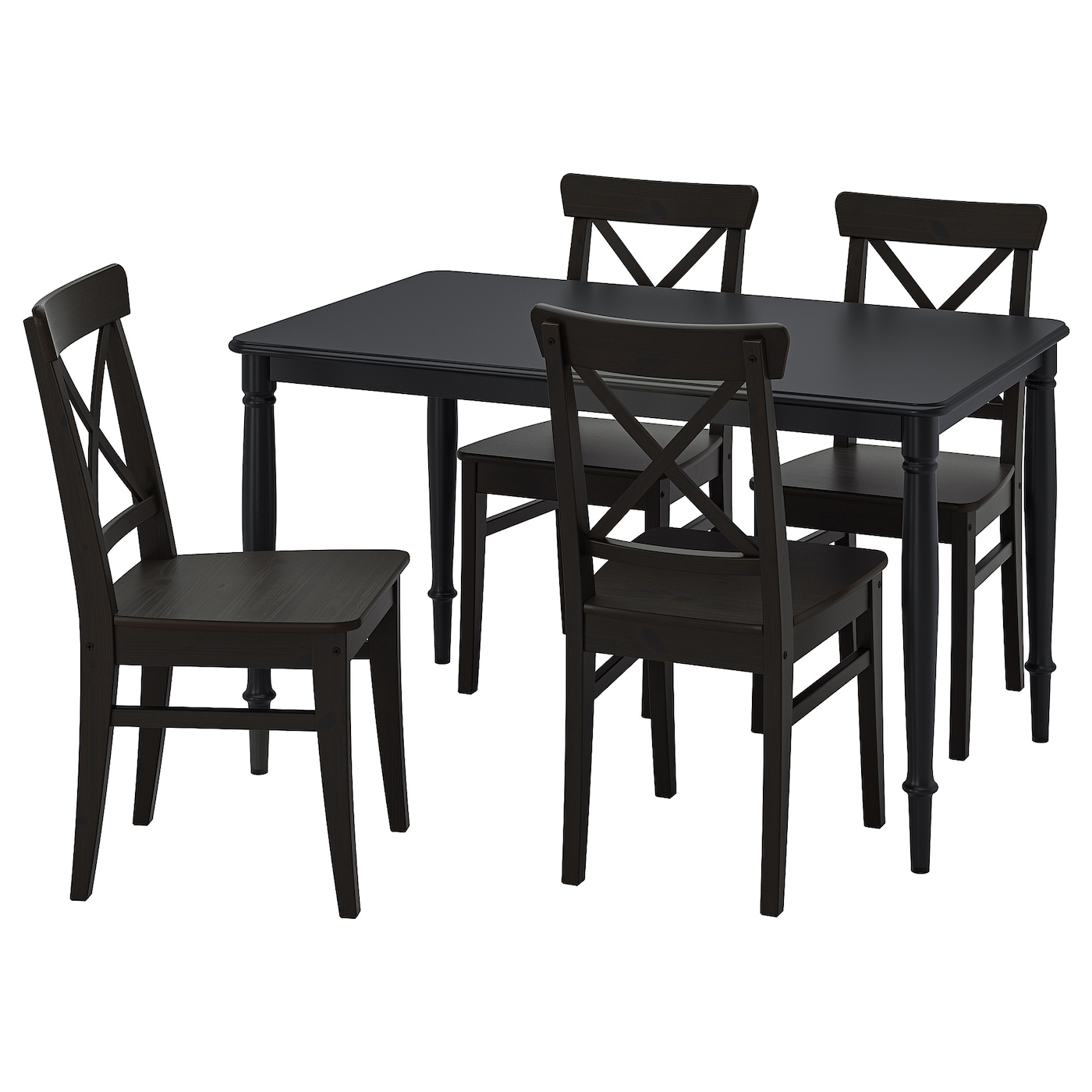 Стол и 4 стула - DANDERYD / INGOLF IKEA / ДАНДЕРИД/ ИНГОЛЬФ ИКЕА, 130х80х75  см,  черный