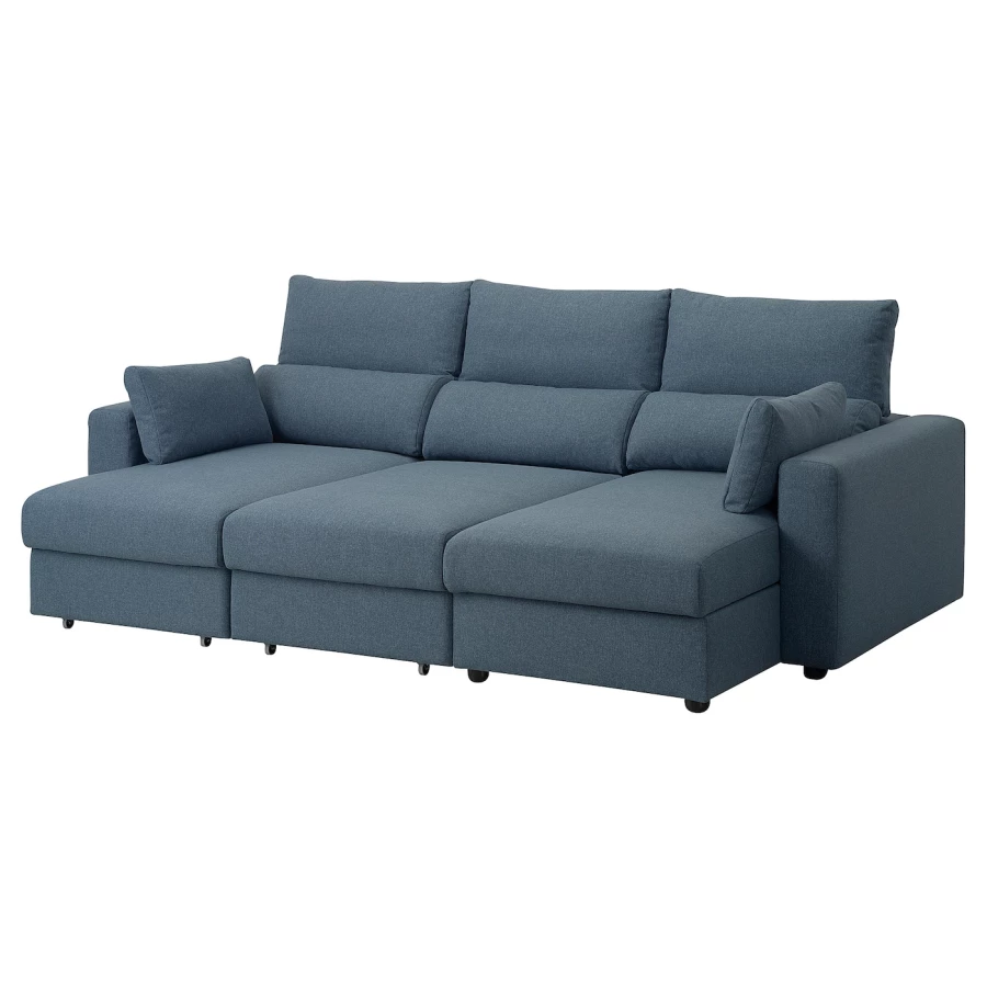 3-местный диван с шезлонгом - IKEA ESKILSTUNA,  100x162x268см, синий, ЭСКИЛЬСТУНА ИКЕА (изображение №2)