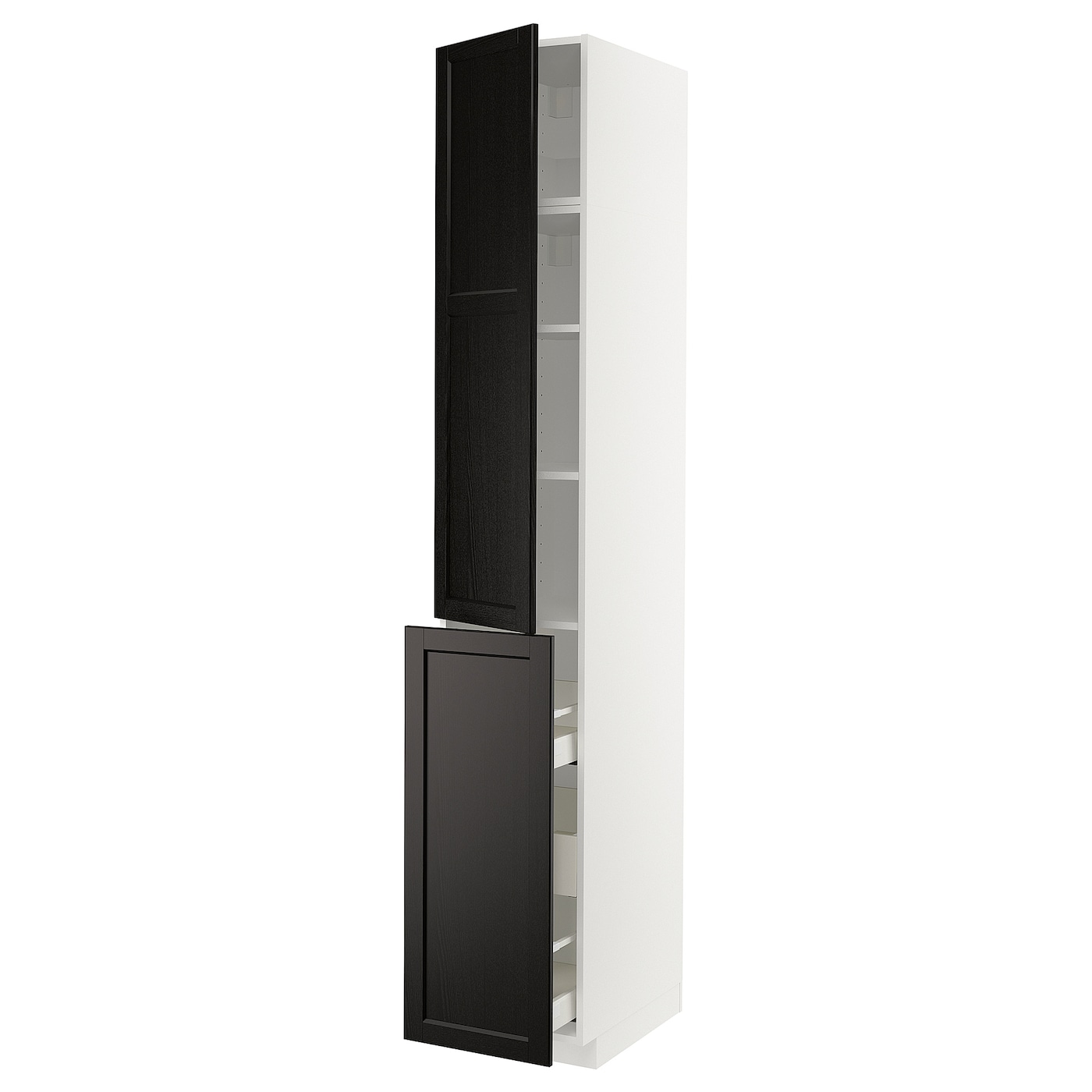 Шкаф - METOD / MAXIMERA  IKEA/ МЕТОД/МАКСИМЕРА  ИКЕА,  248х40 см, черный/белый