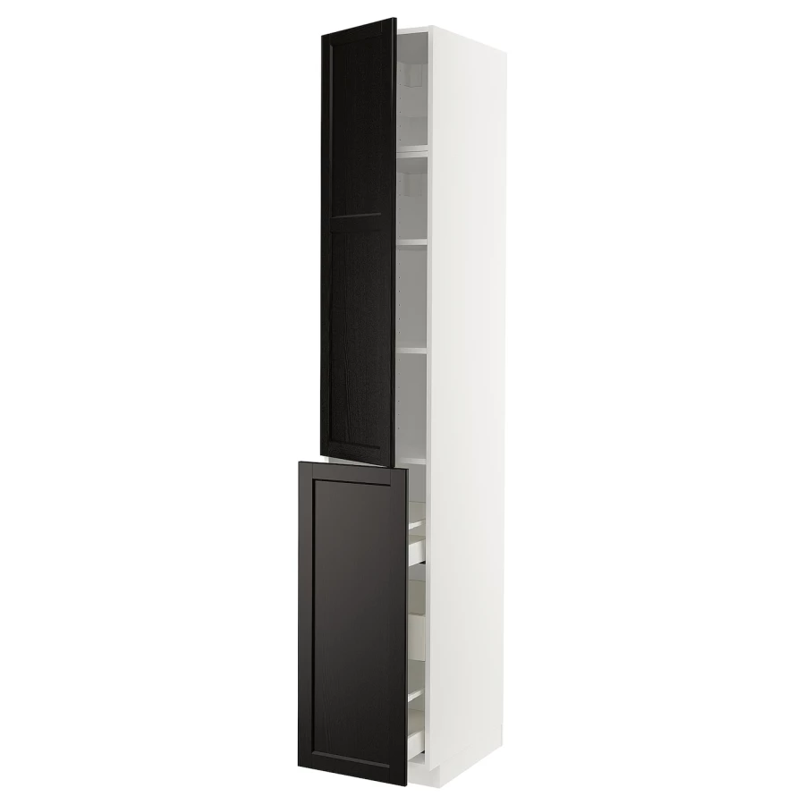 Шкаф - METOD / MAXIMERA  IKEA/ МЕТОД/МАКСИМЕРА  ИКЕА,  248х40 см, черный/белый (изображение №1)