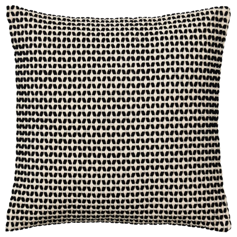 Чехол на подушку - KUSTFLY IKEA/ КУСТФЛЮ ИКЕА, 50х50 см, черный/бежевый (изображение №1)