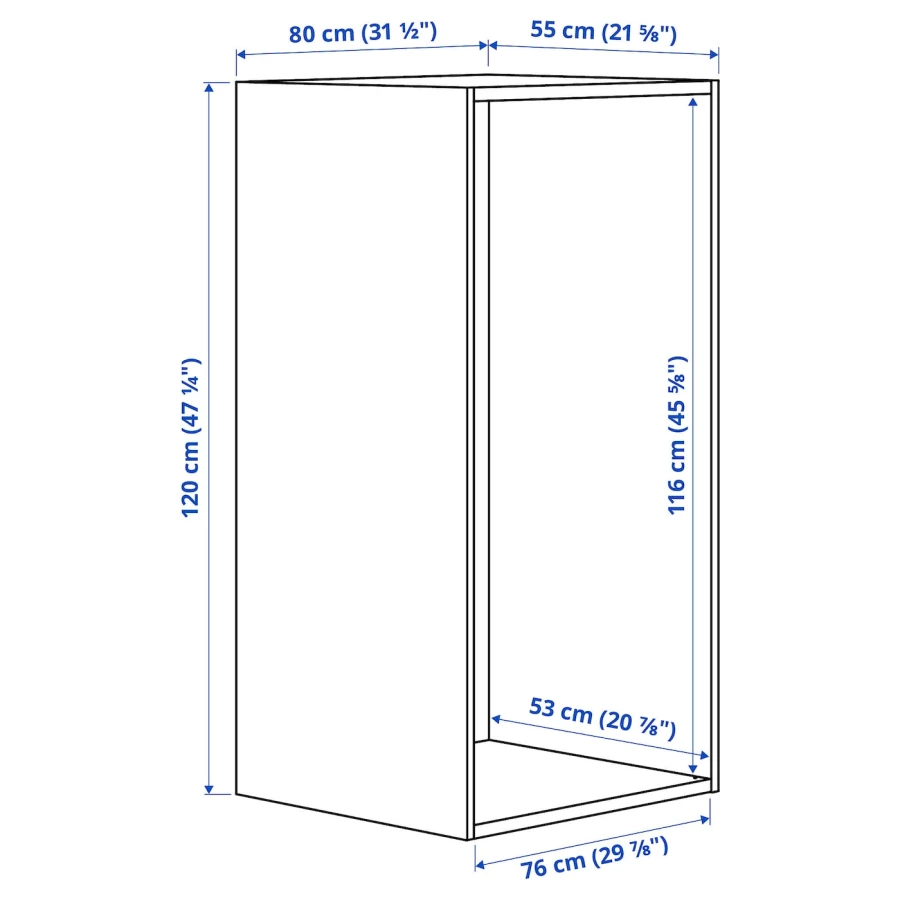 Каркас шкафа - PLATSA IKEA/ПЛАЦА ИКЕА, 55х80х120 см, белый (изображение №3)