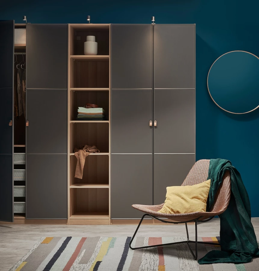 Дверь шкафа - MERÅKER/MERАKER  IKEA/ МЕРААКЕР ИКЕА, 50x229 см, серый (изображение №2)