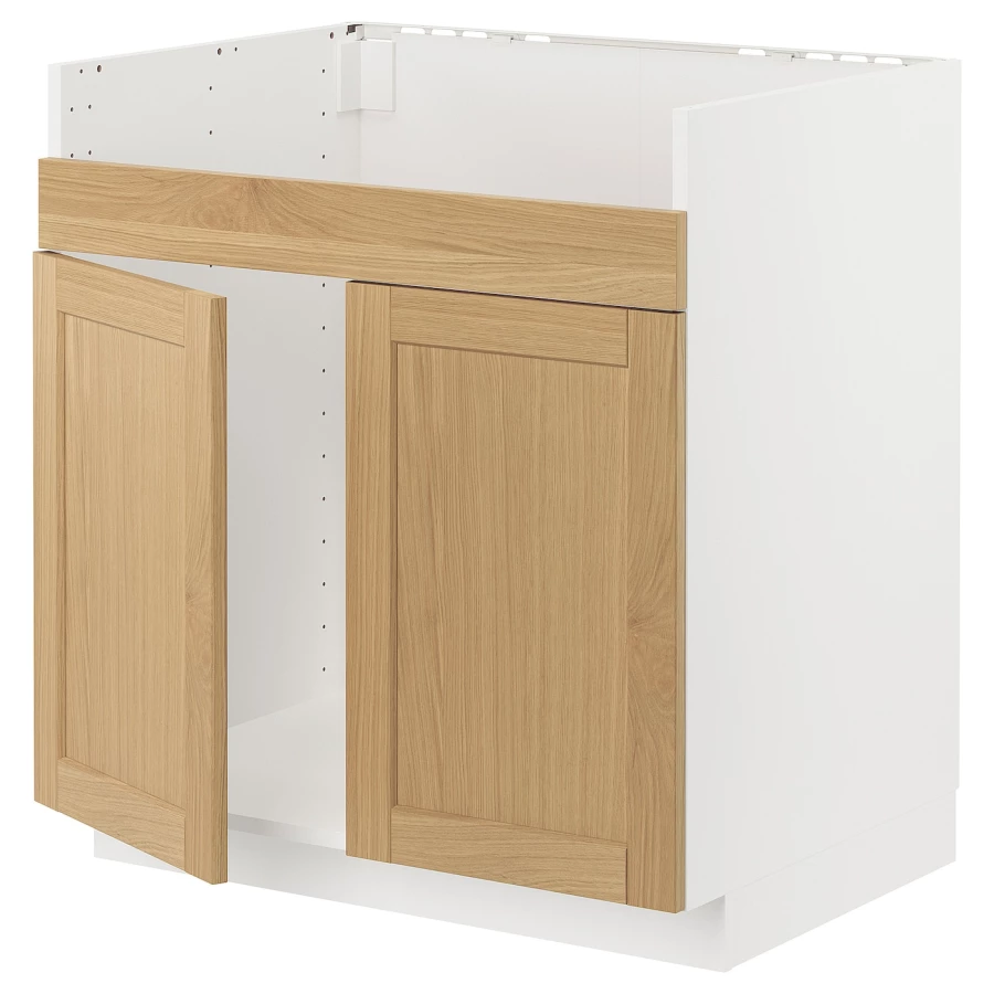 Напольный шкаф - METOD IKEA/ МЕТОД ИКЕА,  80х60 см, белый/под беленый дуб (изображение №1)