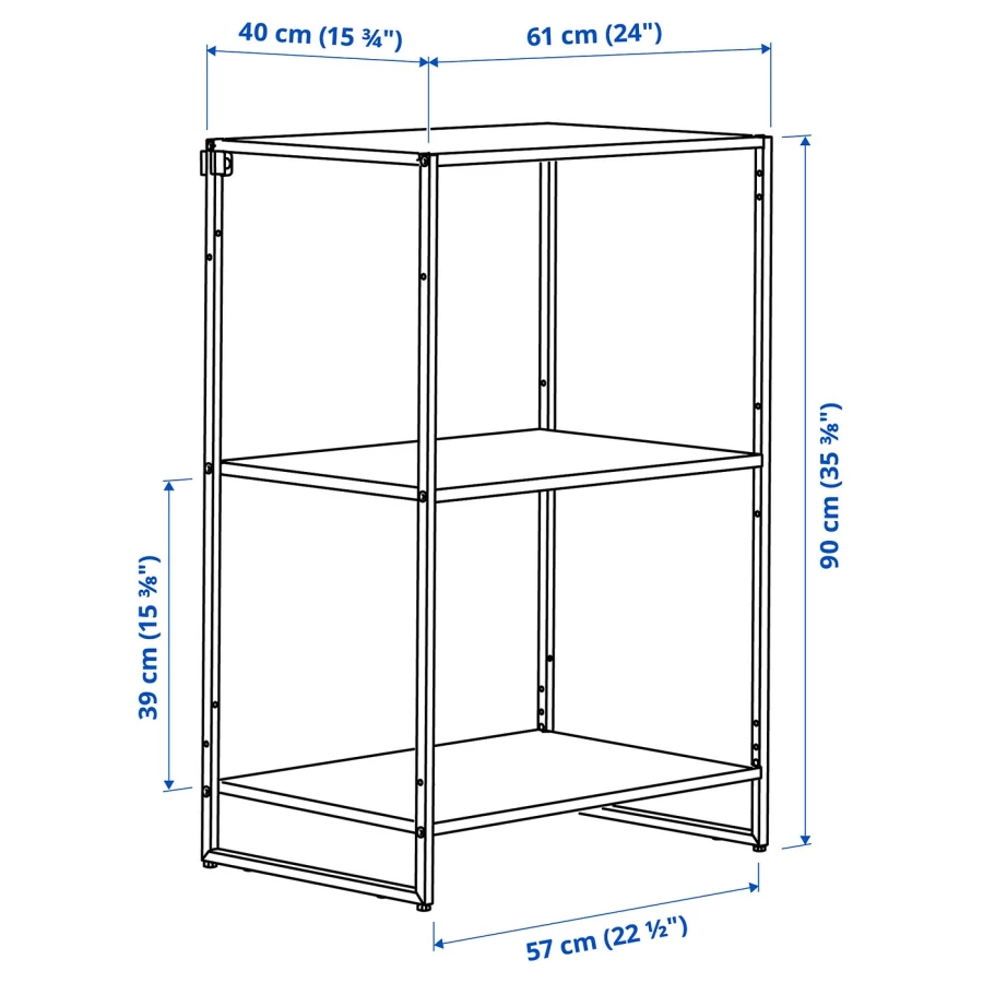 Книжный шкаф - JOSTEIN IKEA/ ЙОСТЕЙН ИКЕА,  90х61 см, белый (изображение №4)