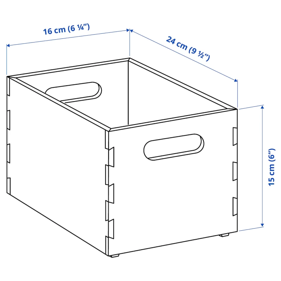 Ящик для хранения - UPPDATERA IKEA/УППДАТЕРА ИКЕА, 16x24x15 см, бежевый (изображение №6)