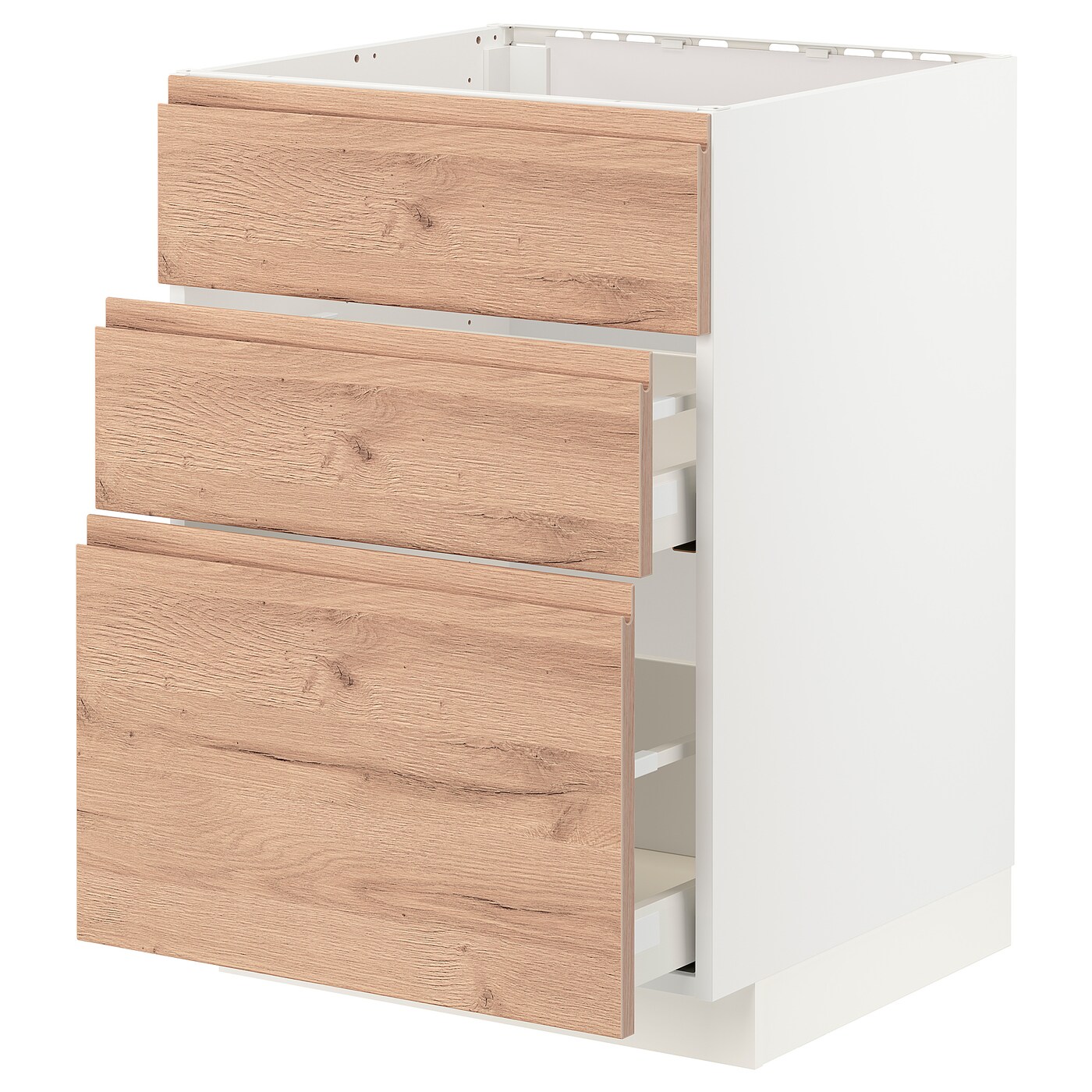 Напольный кухонный шкаф  - IKEA METOD MAXIMERA, 88x62x60см, белый/светлый ясень, МЕТОД МАКСИМЕРА ИКЕА