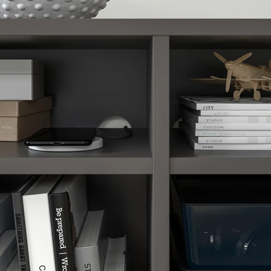 Книжный шкаф  - VIHALS IKEA/ ВИХАЛС ИКЕА,95х37х90 см,  черный (изображение №4)