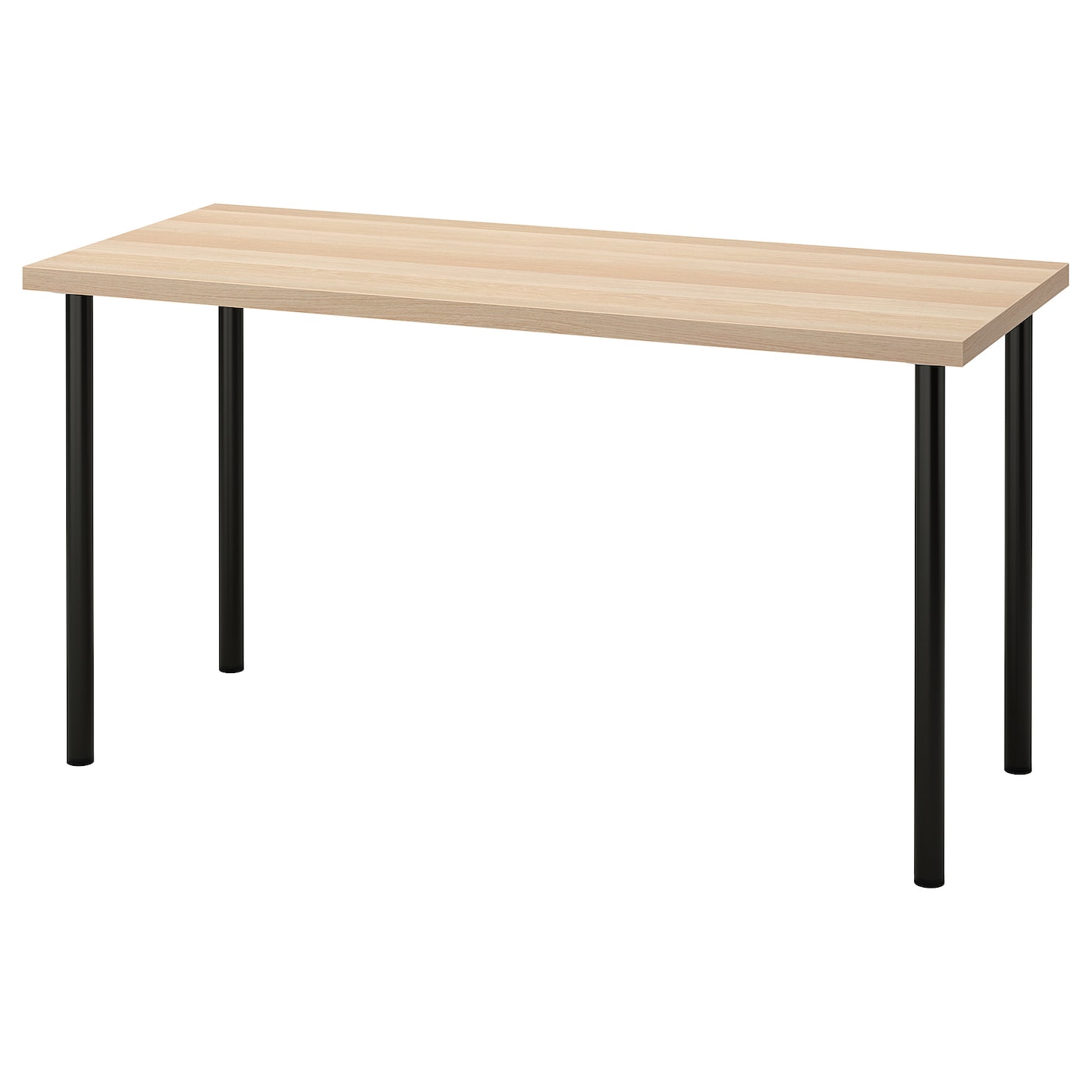 Письменный стол - IKEA LAGKAPTEN/ADILS, 140х60 см, под беленый дуб/черный, ЛАГКАПТЕН/АДИЛЬС ИКЕА