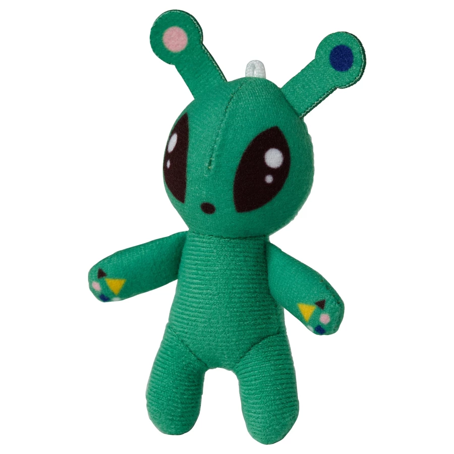 Плюшевая игрушка инопланетянин - IKEA AFTONSPARV/АФТОНСПАРВ ИКЕА, зеленый (изображение №1)