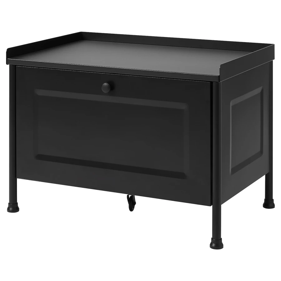 Скамья с ящиком для хранения - IKEA KORNSJÖ/KORNSJO/КОРНСЁ ИКЕА, 51х47х70 см, черный (изображение №1)