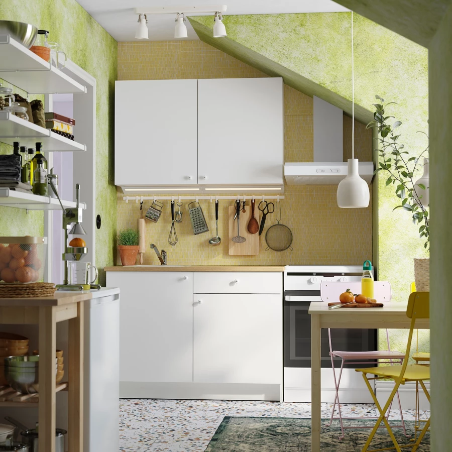 Кухонная комбинация для хранения вещей - KNOXHULT IKEA/ КНОКСХУЛЬТ ИКЕА, 120х61х220 см, бежевый/белый (изображение №2)