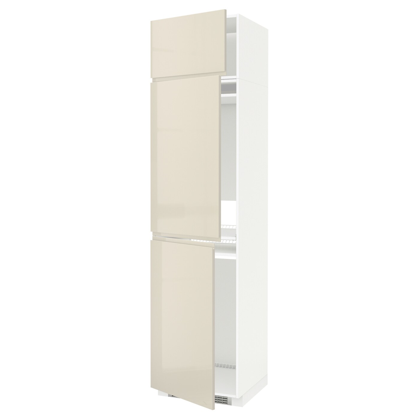 Высокий шкаф - IKEA METOD/МЕТОД ИКЕА, 240х60х60 см, белый/бежевый