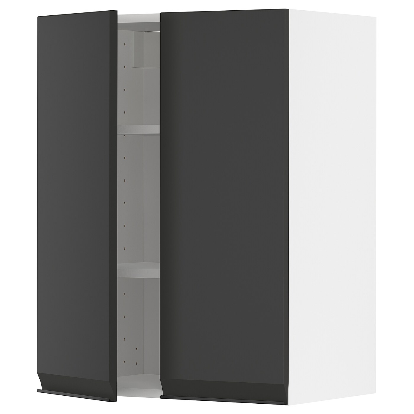Навесной шкаф с полкой - METOD IKEA/ МЕТОД ИКЕА, 80х60 см, черный/белый