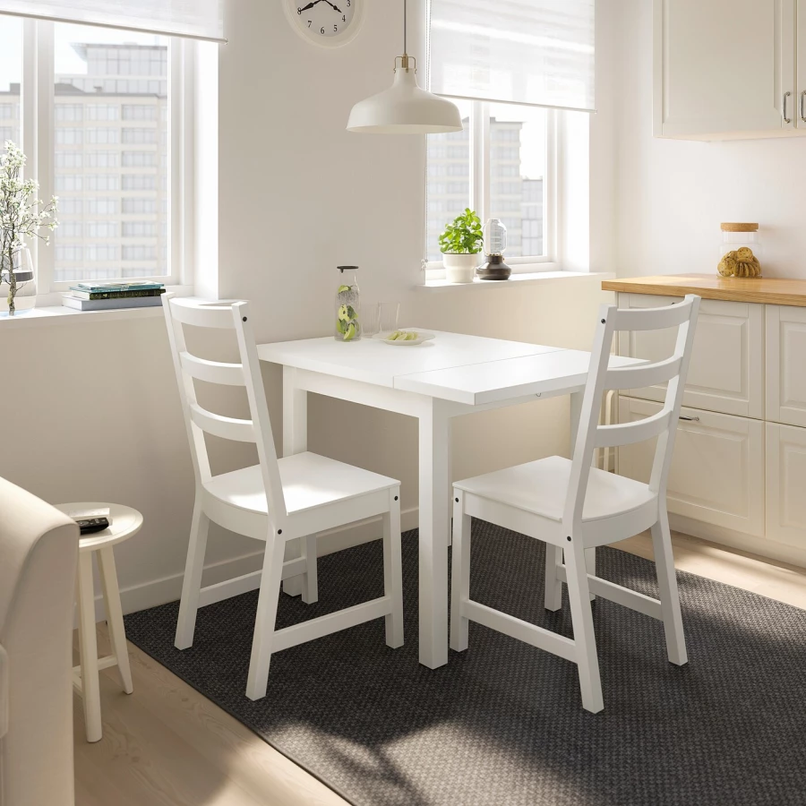 Раскладной кухонный стол - NORDVIKEN IKEA, 104х74 см, белый, НОРДВИКЕН ИКЕА (изображение №3)