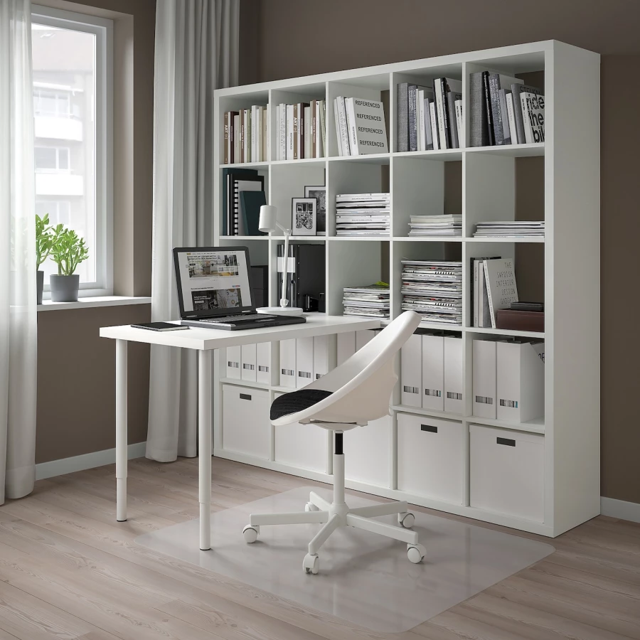 Письменный стол и стеллаж - IKEA KALLAX/LINNMON/КАЛЛАКС/ЛИННМОН ИКЕА, 100х60 см, 182х39х182 см, белый (изображение №2)