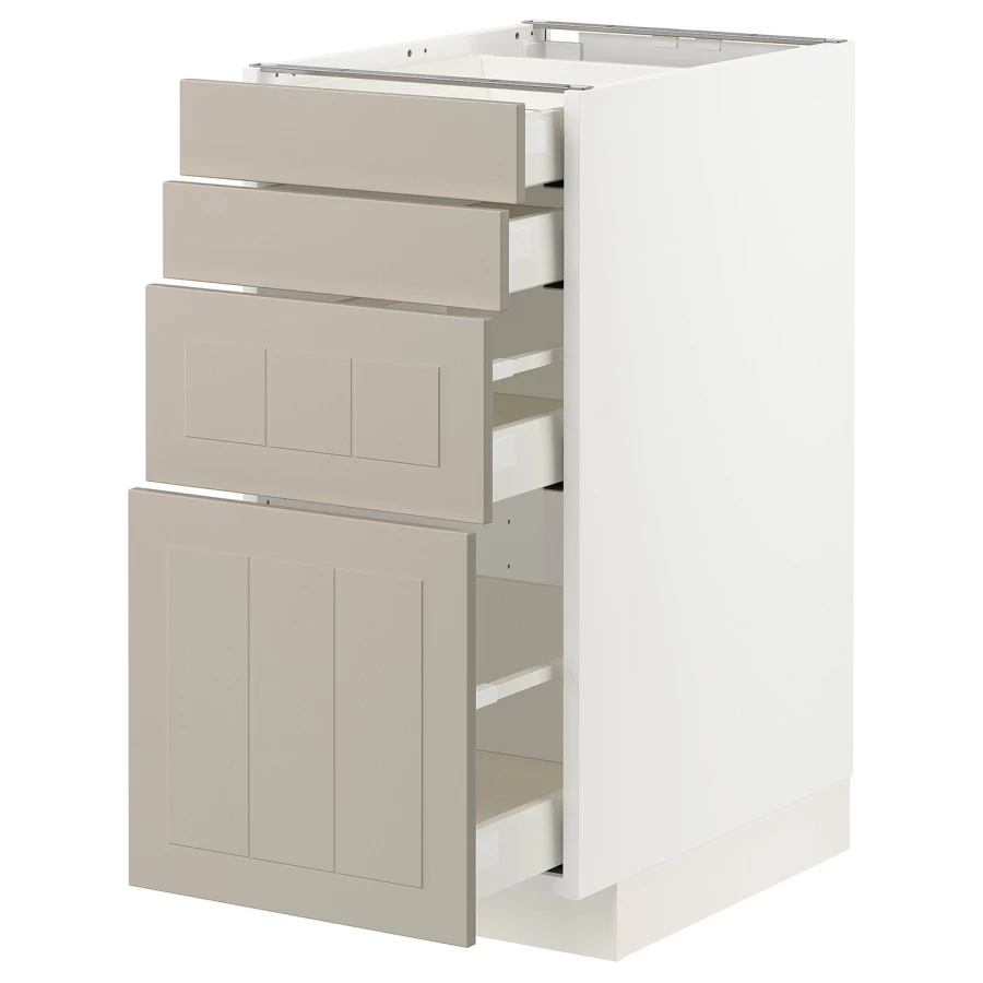 Напольный кухонный шкаф  - IKEA METOD MAXIMERA, 88x61,9x40см, белый/бежевый, МЕТОД МАКСИМЕРА ИКЕА (изображение №1)