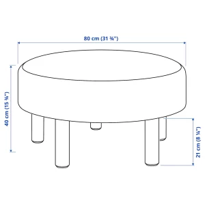 Второе фото. Пуф IKEA STOCKHOLM 2025/СТОКГОЛЬМ 2025 ИКЕА, 80х40 см, белый/черный
