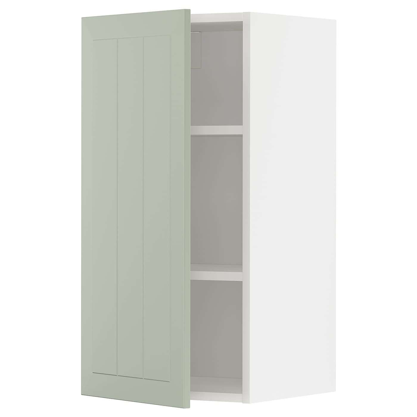 Навесной шкаф с полкой - METOD IKEA/ МЕТОД ИКЕА, 80х40 см, белый/зеленый