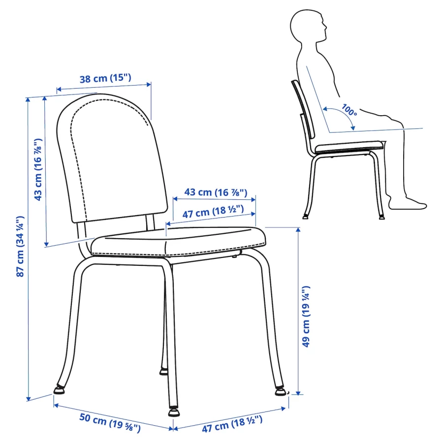 Стол и 2 стула - DANDERYD / EBBALYCKE IKEA/ ДАНДЭРЮД / ЭББАЛЮККЕ ИКЕА,   74/134x80 см, белый/ под беленый дуб (изображение №8)