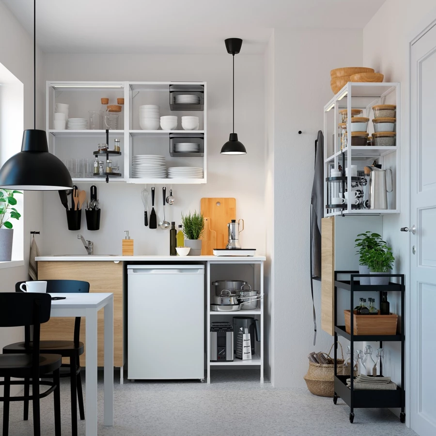Кухня -  ENHET  IKEA/ ЭНХЕТ ИКЕА, 222х163 см, белый/бежевый (изображение №2)