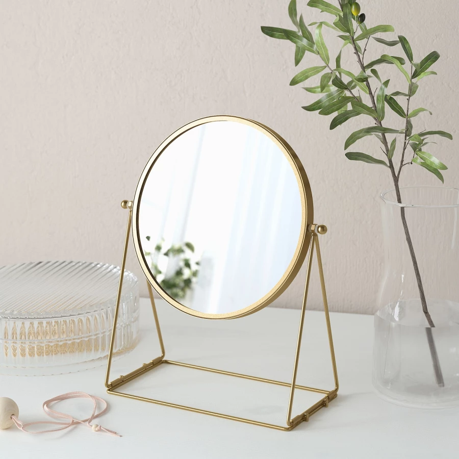 Зеркало - LASSBYN IKEA/ ЛАССБЮН ИКЕА, 17 см, золотистый (изображение №2)